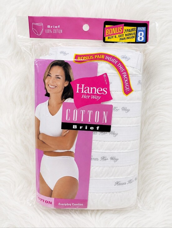 Hanes Other - Vintage Hanes Her Way 100% Cotton White Briefs New In Package